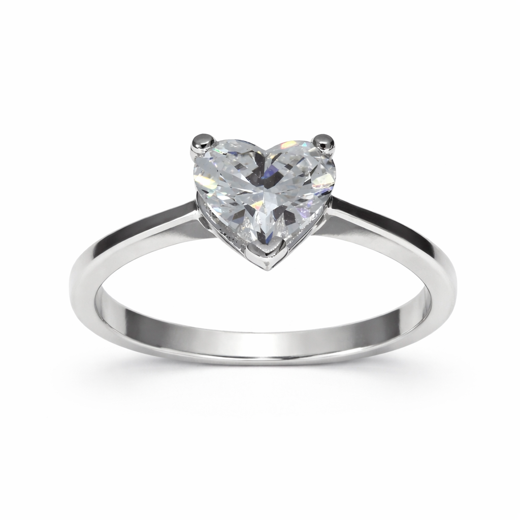 Heart Shape Solitair ring 1-1.04crt.